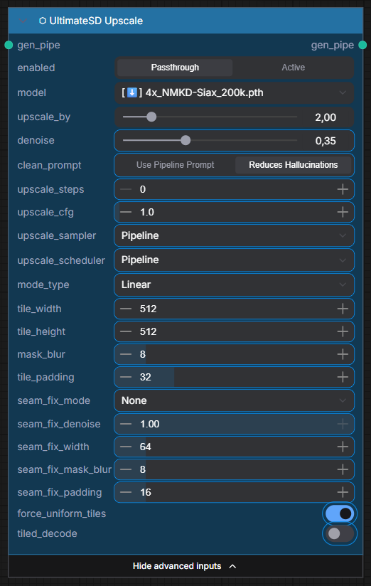 UltimateSD Upscale (Advanced)